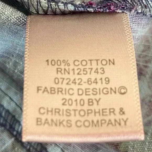 Boho Vintage Christopher Banks Jean Jacket Size Petite Large - Picture 6 of 9